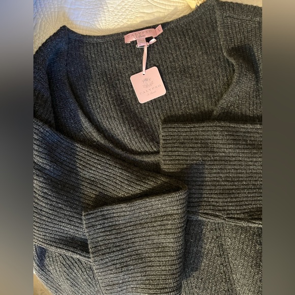 Calypso St. Barth Kahimi 100% Cashmere Dress Sweater Gray Ribbed Luxury Class ☃️ - Picture 3 of 7